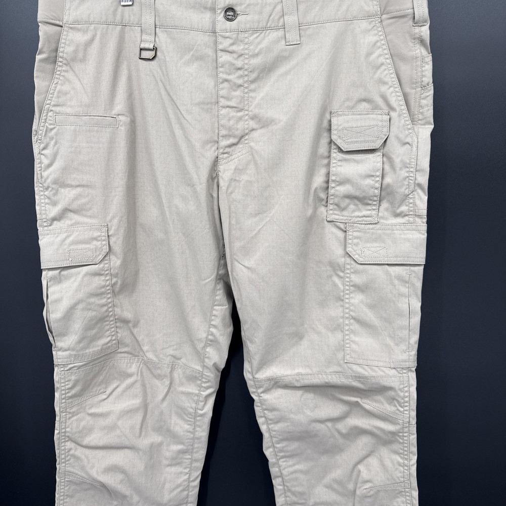 5.11 Tactical Cargo Ripstop Pants Men Tag 40x34 Real 41x33 Beige Work 7512 - Picture 2 of 13